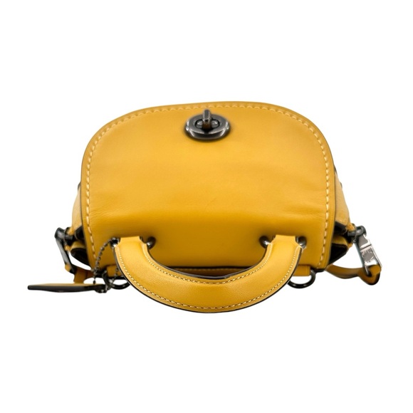 NWOT Coach Mini Faye Leather Backpack - Yellow Pebble Leather Mini Handbag - Picture 6 of 16